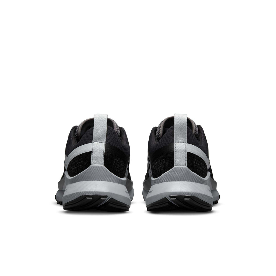 Pair posterior view of Nike Women's React Pegasus Trail 4 Running Shoes in black. (7728658645154)