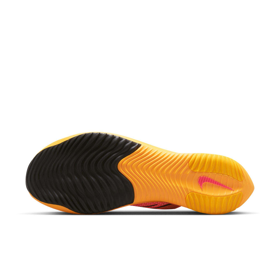 Right shoe outsole view of Nike ZoomX Streakfly Running Shoes in pink. (7749234524322)