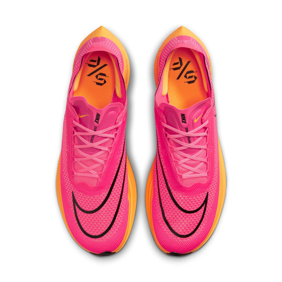 Pair upper view of Nike ZoomX Streakfly Running Shoes in pink. (7749234524322)