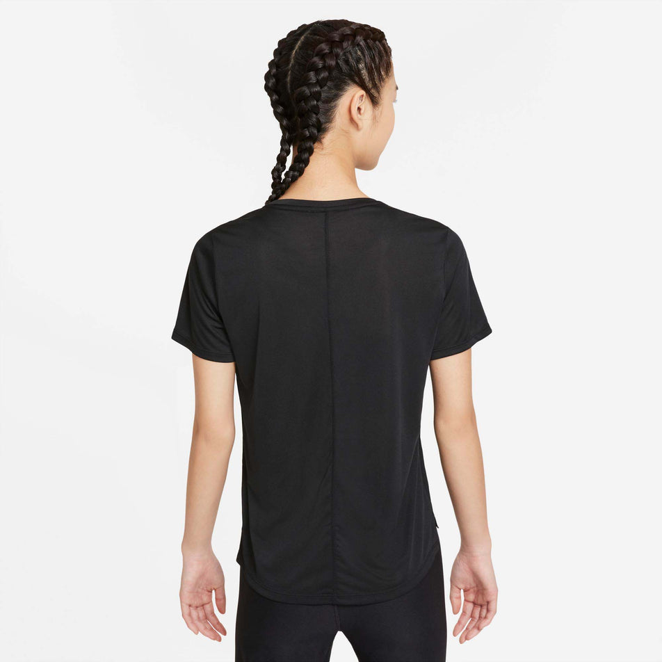 Behind view of women's nike one luxe dri-fit ss std top (7364903534754)