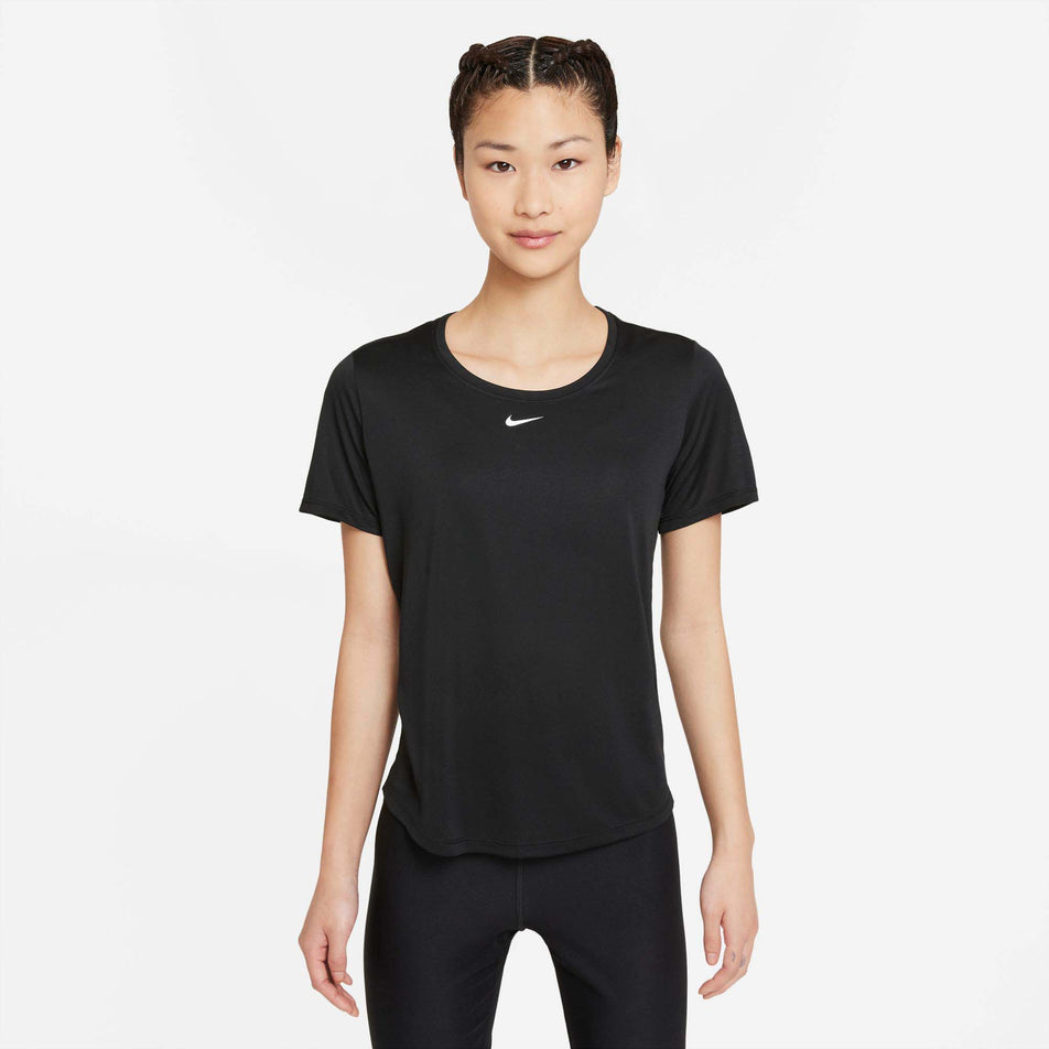 Front view of women's nike one luxe dri-fit ss std top (7364903534754)