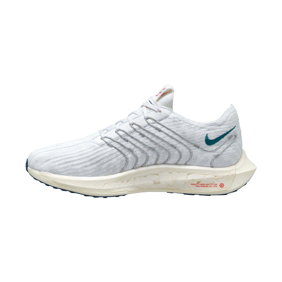 Right shoe medial view of Nike Men's Pegasus Turbo Next Nature Running Shoes in white (7669719990434)