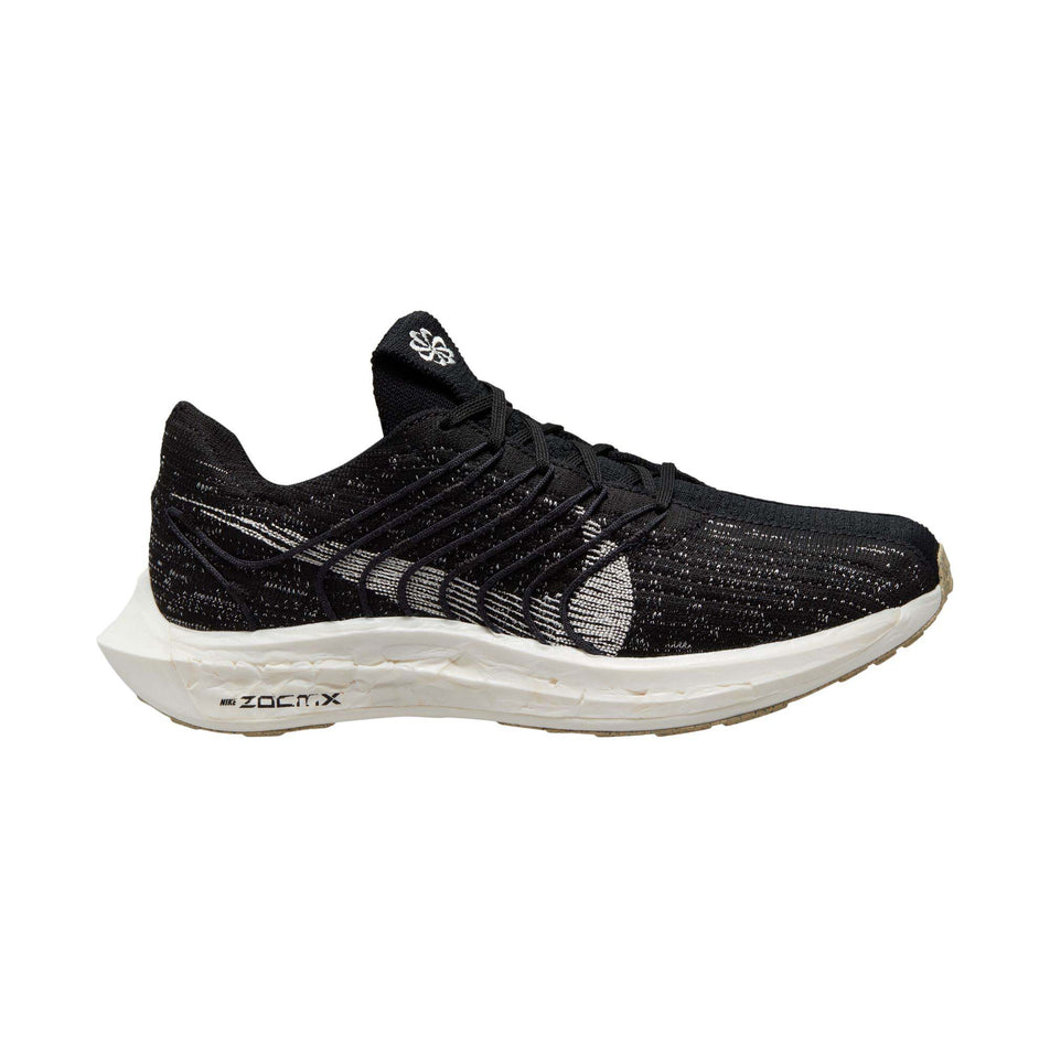 Lateral view of women's nike pegasus turbo next nature running shoes in black (7527232405666)