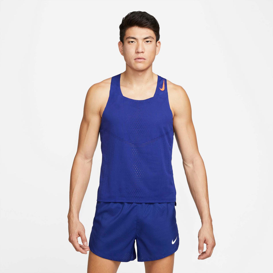 Front view of men's nike df adv aeroswift singlet (7327937462434)