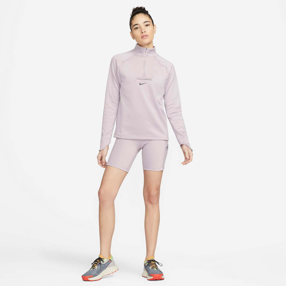 Front model view of women's nike df element trail midlayer (7328943112354)