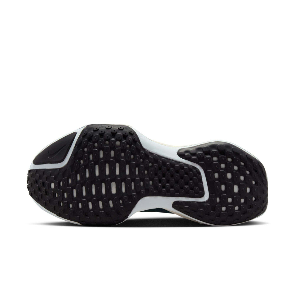 Left shoe outsole view of Nike Women's ZoomX Invincible Run Flyknit 3 Running Shoes in black. (7751499743394)