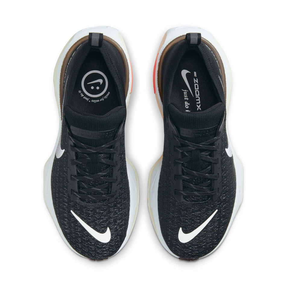 Pair upper view of Nike Women's ZoomX Invincible Run Flyknit 3 Running Shoes in black. (7751499743394)