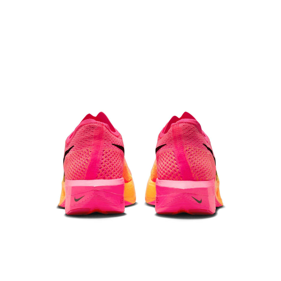 The heel units on a pair of Nike Men's Vaporfly 3 Road Racing Shoes in the Hyper Pink/Black-Laser Orange colourway  (7867146961058)