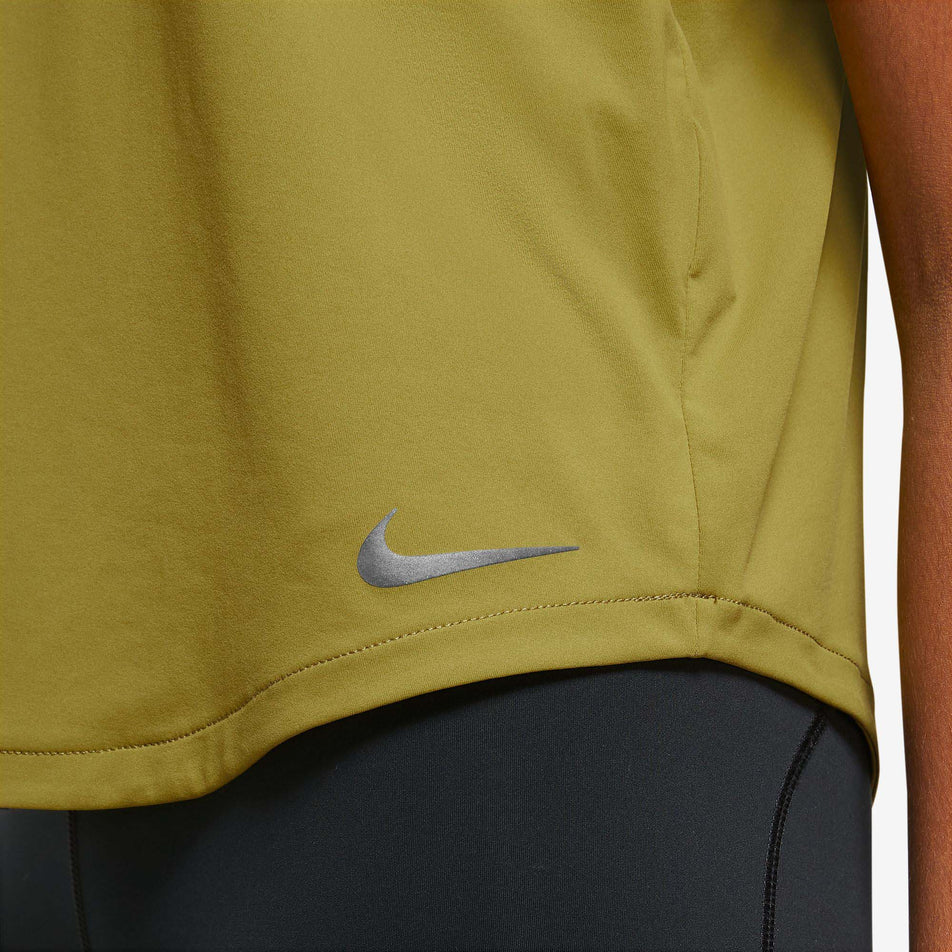 Close-up view of the Nike logo on a Nike Women's Dri-FIT ADV Run Division Running Tank Top (7876390551714)