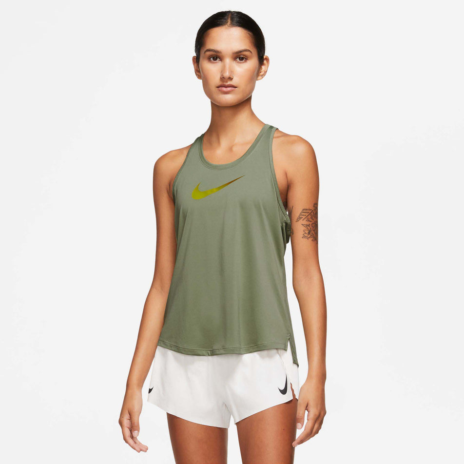 Front view of a model wearing a Nike Women's Dri-FIT One Swoosh Tank Top  (7876364435618)