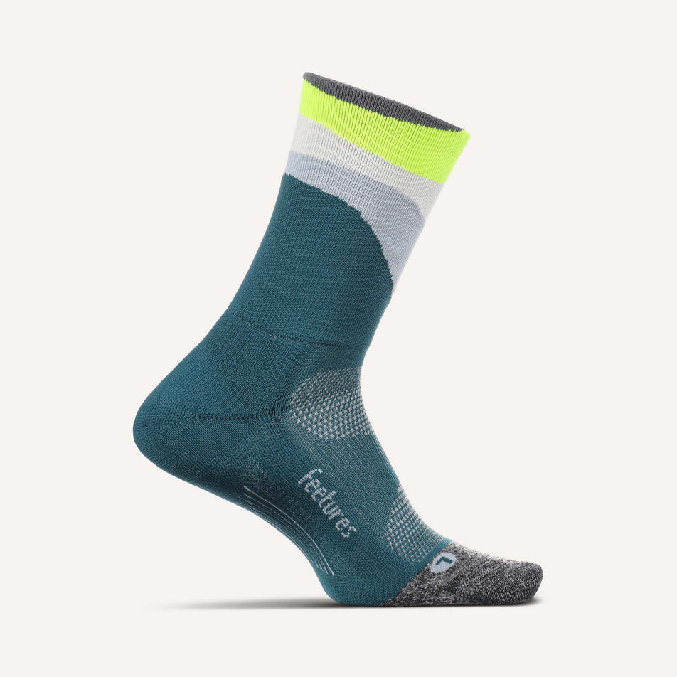 Medial view of unisex feetures elite light cushion mini crew in blue (7520303153314)