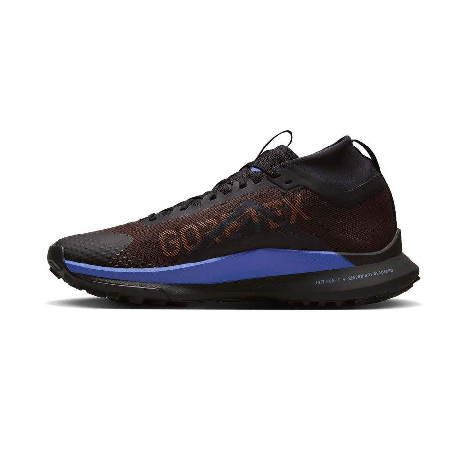 Right shoe medial view of Nike Men's React Pegasus Trail 4 GORE-TEX Running Shoes in brown (7671252091042)