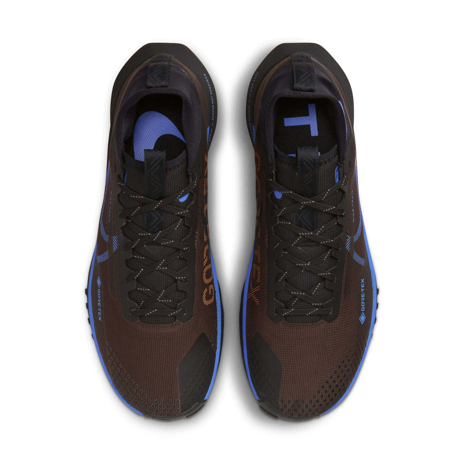 Pair upper view of Nike Men's React Pegasus Trail 4 GORE-TEX Running Shoes in brown (7671252091042)