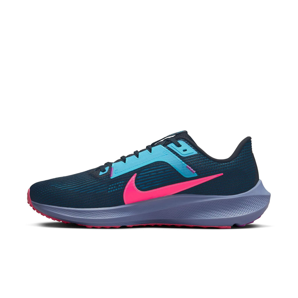 Medial side of the right shoe from a pair of men's Nike Air Zoom Pegasus 40 SE Road Running Shoes (7846184779938)
