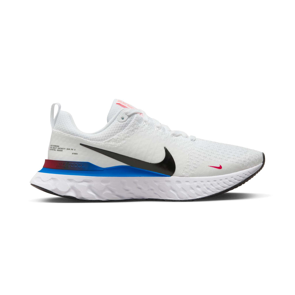 Lateral side of the right shoe from a pair of Nike Men's React Infinity Run Flyknit 3 Road Running Shoes (7864313315490)