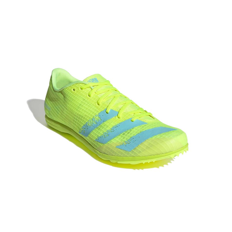 Lateral angled view of unisex adidas distancestar distance track spikes (7477506441378)