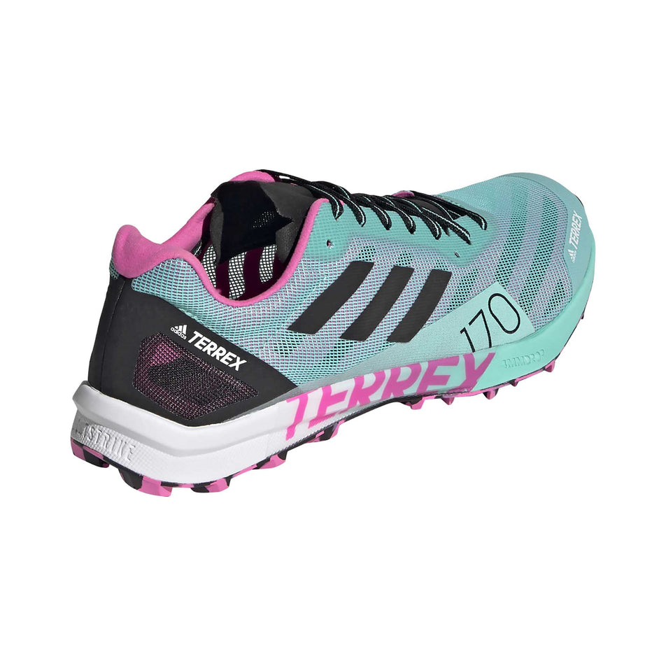 Posterior view of women's adidas terrex speed pro running shoes (6872523145378)