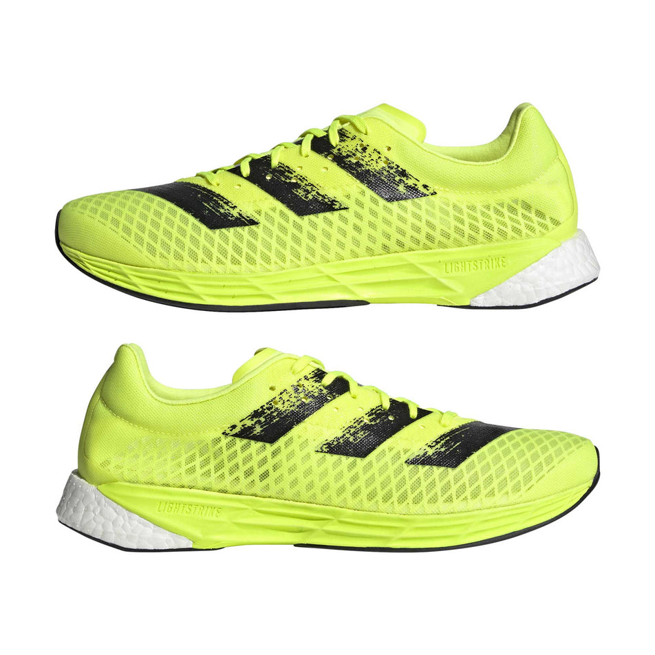 Lateral sides of the right and left shoes from a pair of unisex adidas Adizero Pro (6893799243938)