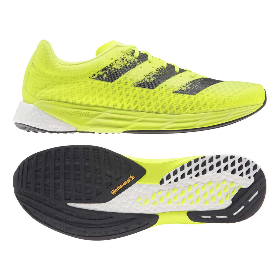 The right shoe and its full outsole from a pair of unisex adidas Adizero Pro (6893799243938)