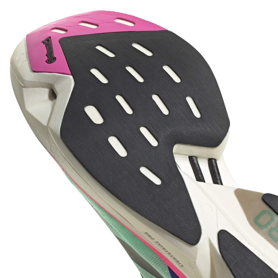The outsole on the forefoot of the right shoe from a pair of unisex adidas Adizero Adios Pro 3 Running Shoes (7825605722274)