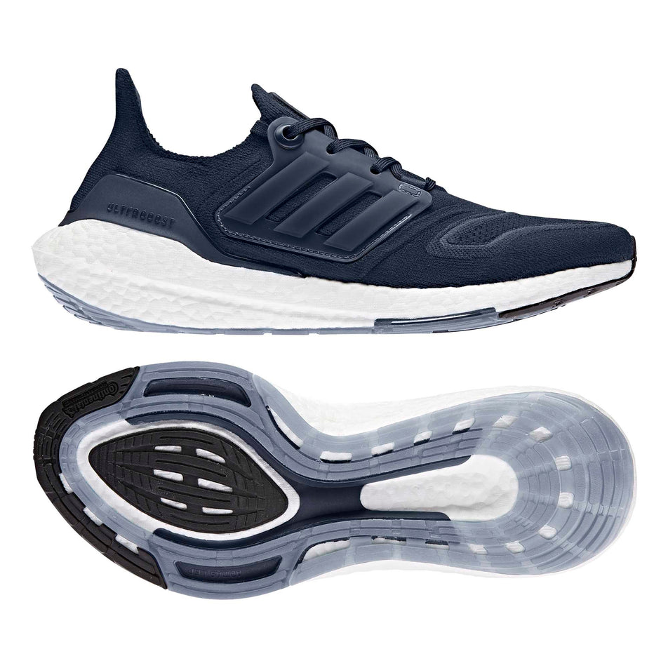 Medial and outsole view of men's adidas ultraboost 22 running shoes (7275563974818)
