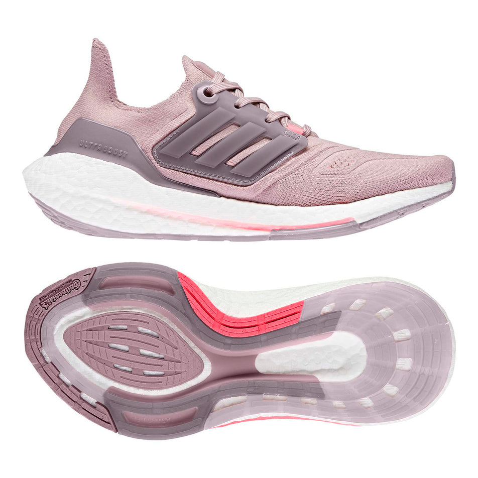 Lateral & outsole view of women's adidas ultraboost 22 running shoes (7280406593698)