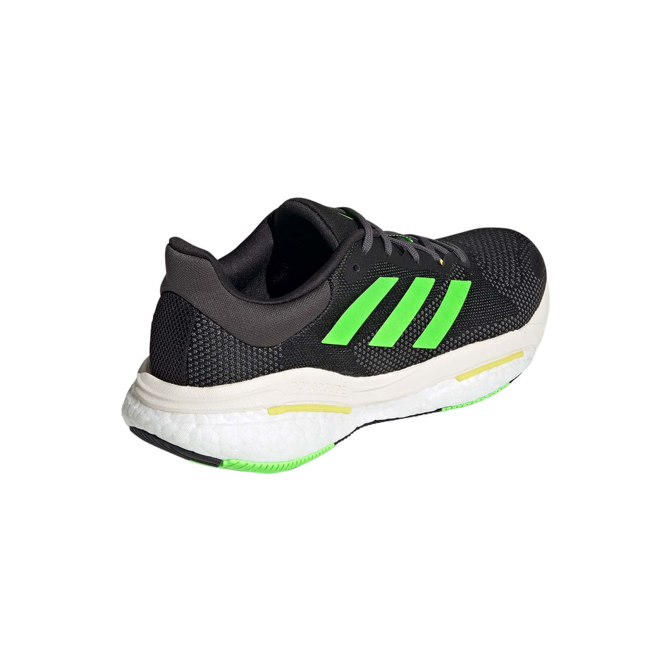 Posterior angled view of men's adidas solar glide 6 running shoes in black (7510262644898)