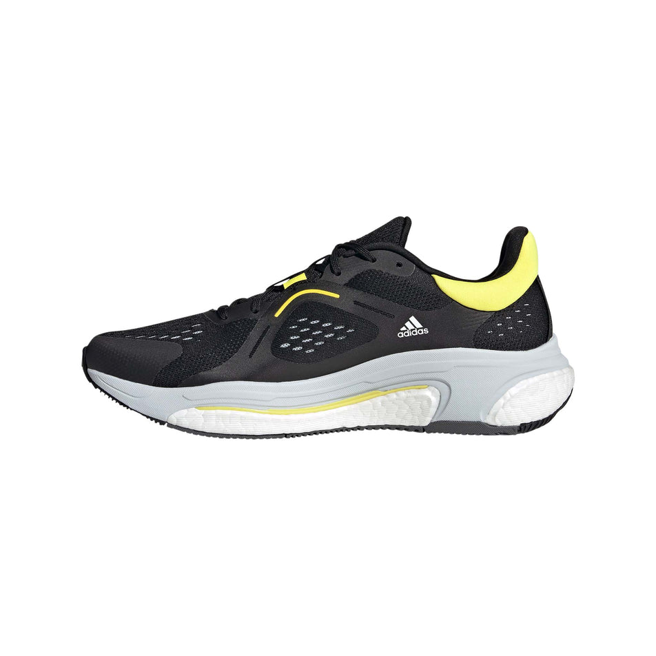 Medial view of men's adidas solar control running shoes in black (7510264348834)