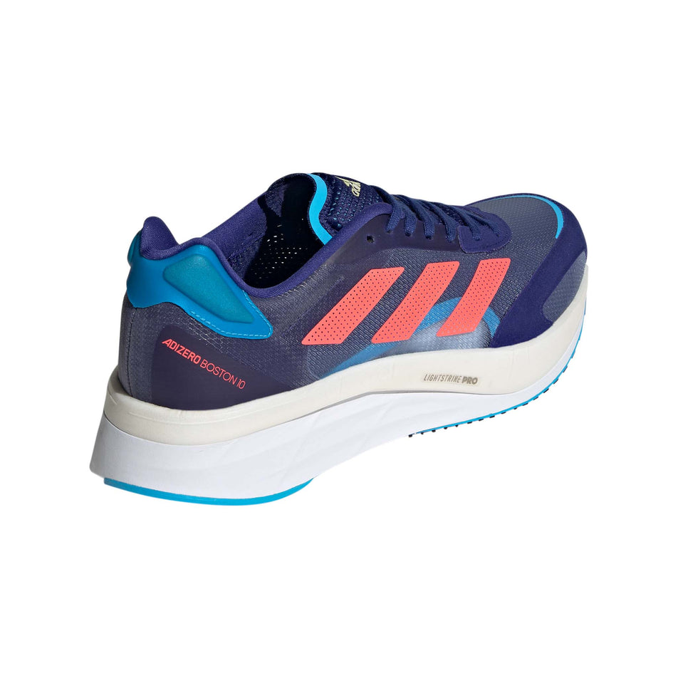 Lateral angled view of men's adidas adizero boston 10 running shoes (7235417604258)