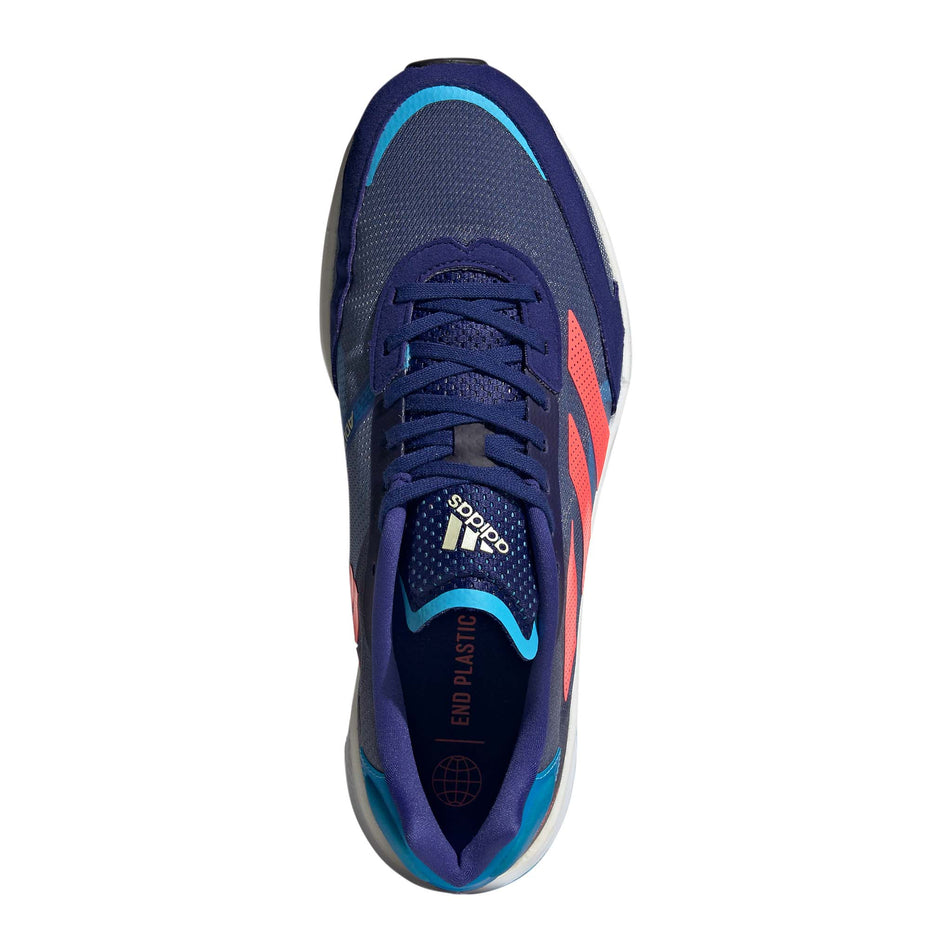 Upper view of men's adidas adizero boston 10 running shoes (7235417604258)