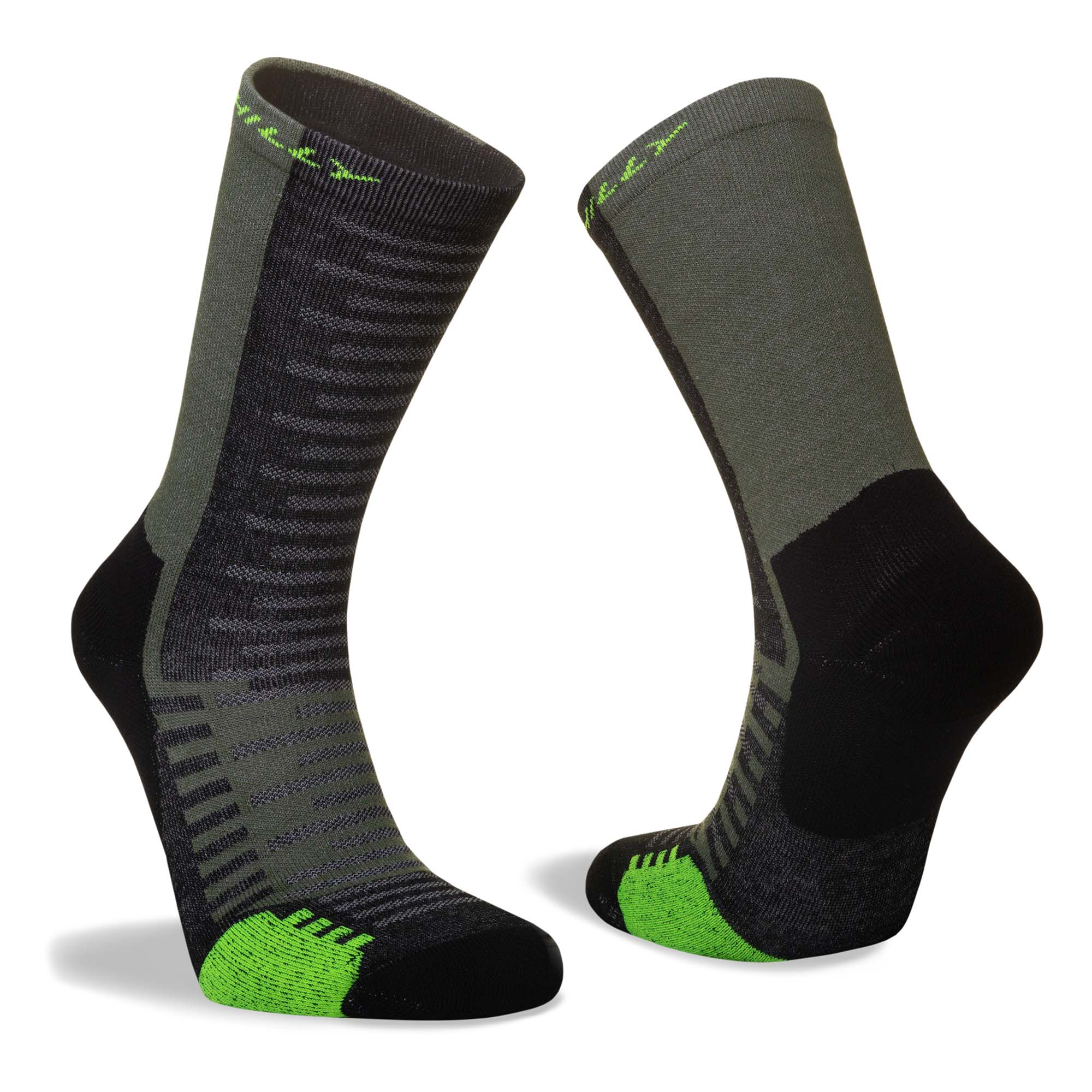Hilly Unisex Active Crew Running Socks - Green | Run4It