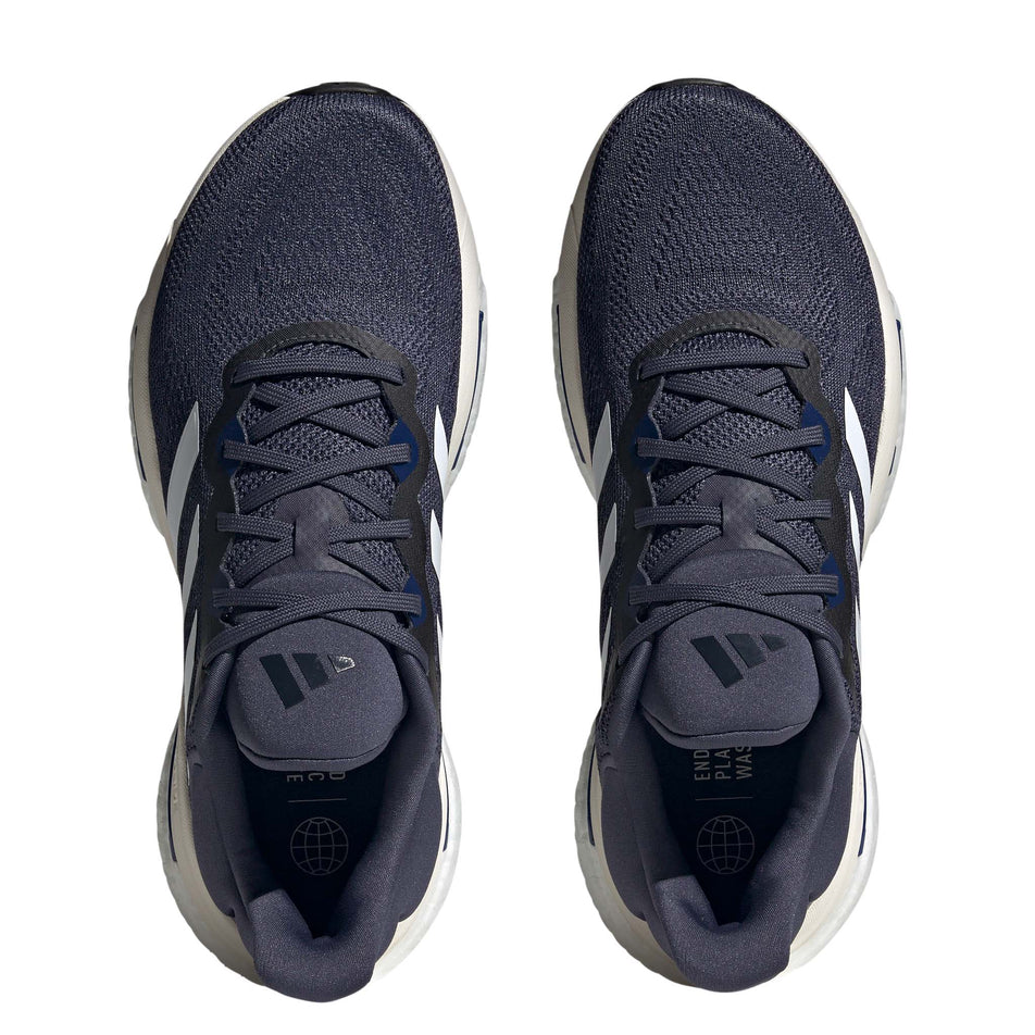 Pair upper view of adidas Men's Solar Glide 6 Running Shoes in blue. (7705910214818)