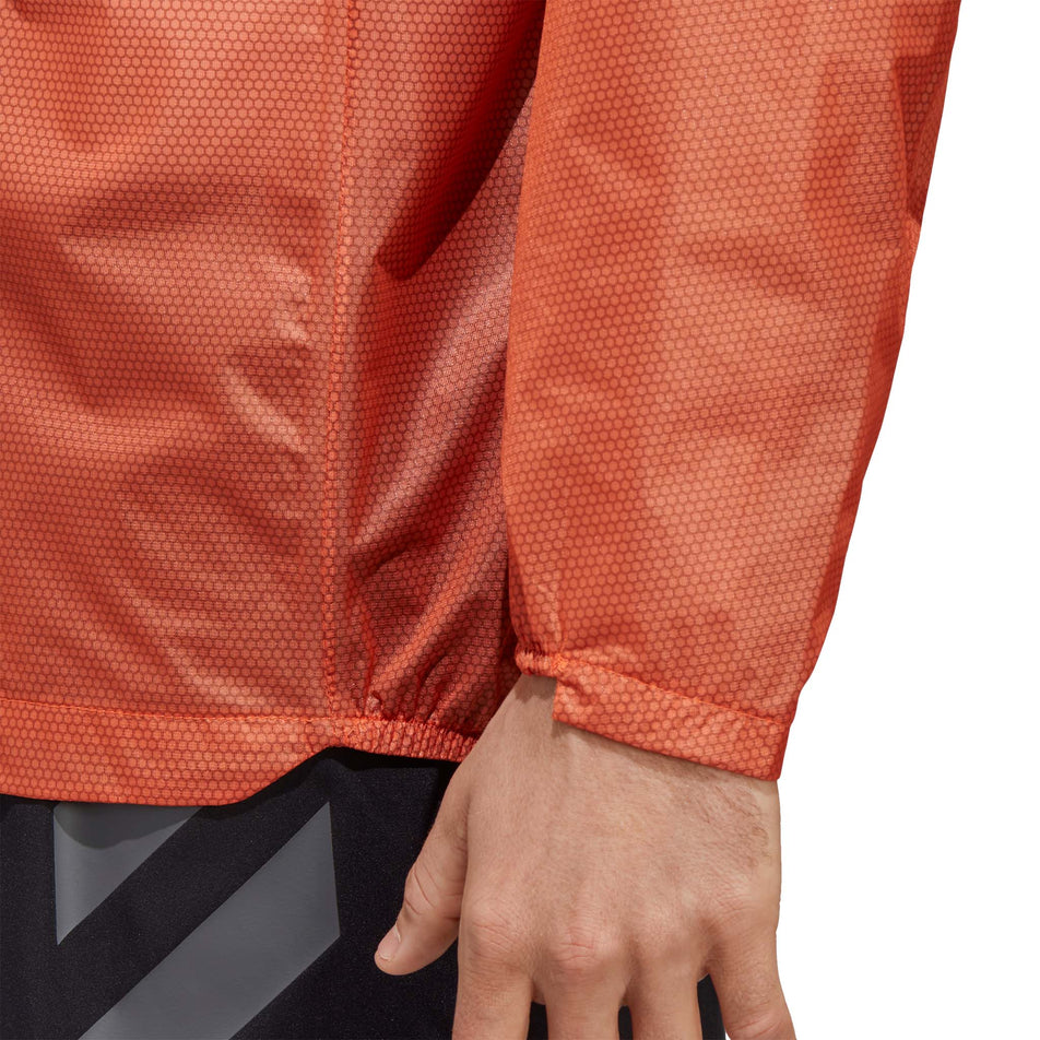 Close-up of the cuff on the left sleeve of an adidas Men's Terrex Agravic 2.5L Rain.RDY Jacket (7766903292066)