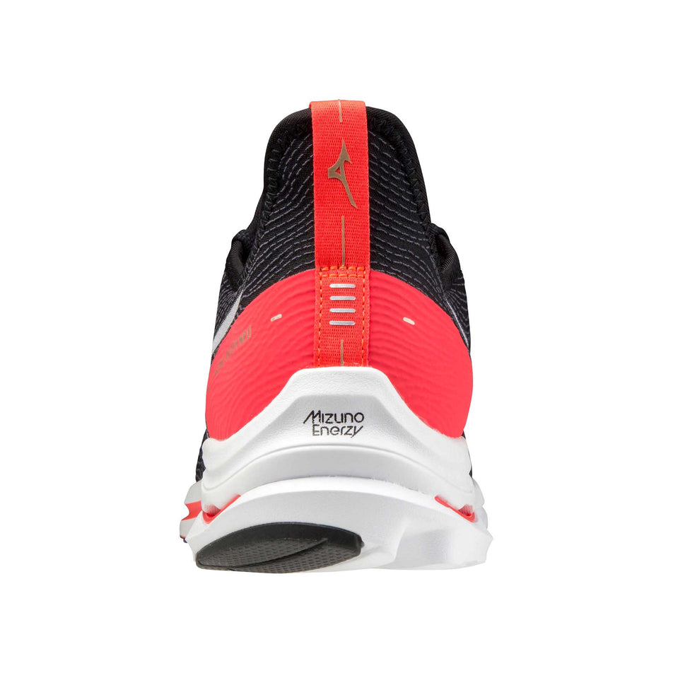 The heel counter and crash pad on the left shoe from a pair of men's Mizuno Wave Rider Neo (6897377181858)