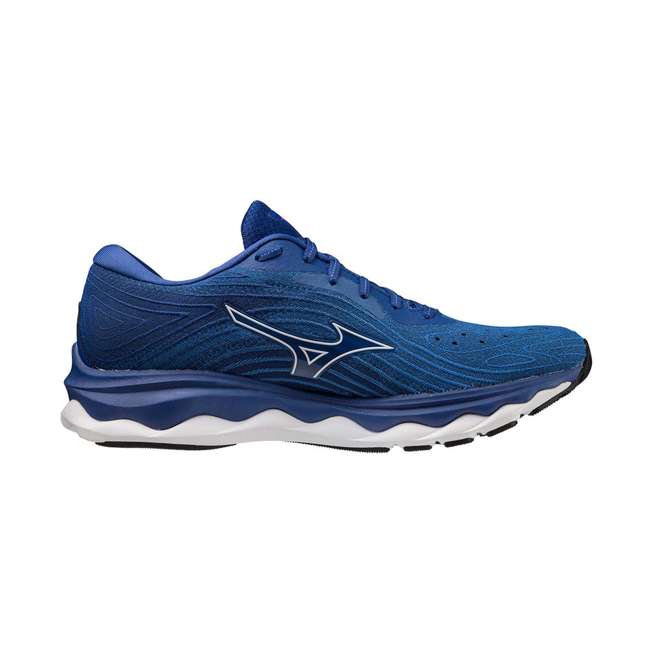 Medial view of Mizuno Men's Wave Sky 6 Running Shoes in blue (7599151055010)