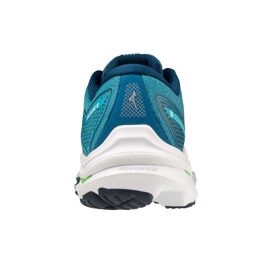 Posterior view of men's mizuno wave inspire 18 running shoes (7511279763618)