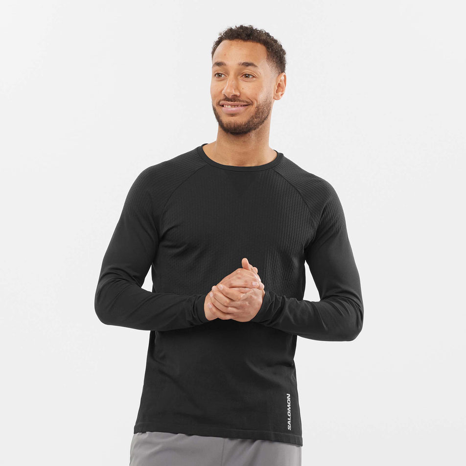 Salomon Men's Sense Long Sleeve Running Tee - Black