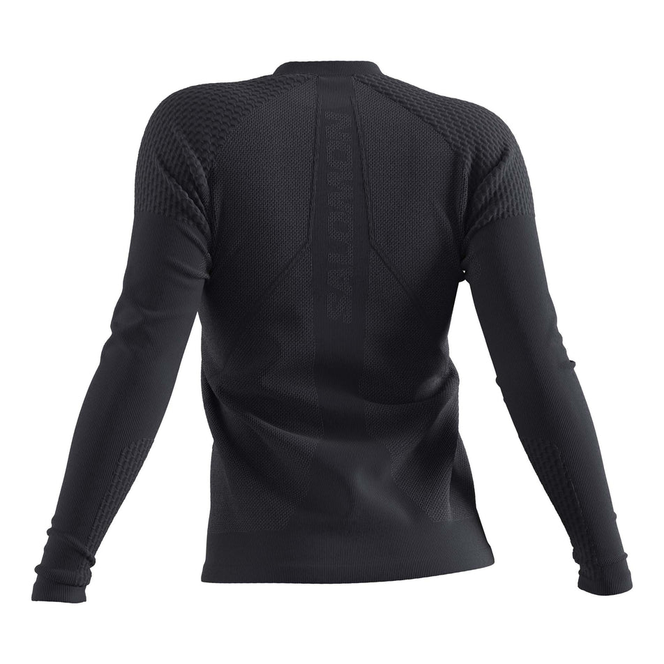 Behind view of women's salomon sense long sleeve tee in black (7564412256418)