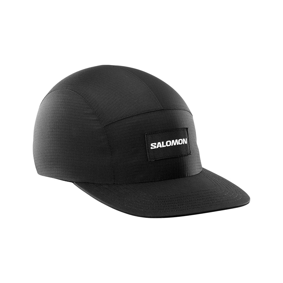 Front view of Salomon Unisex Bonatti WP Five P Running Cap in black. (7777715486882)