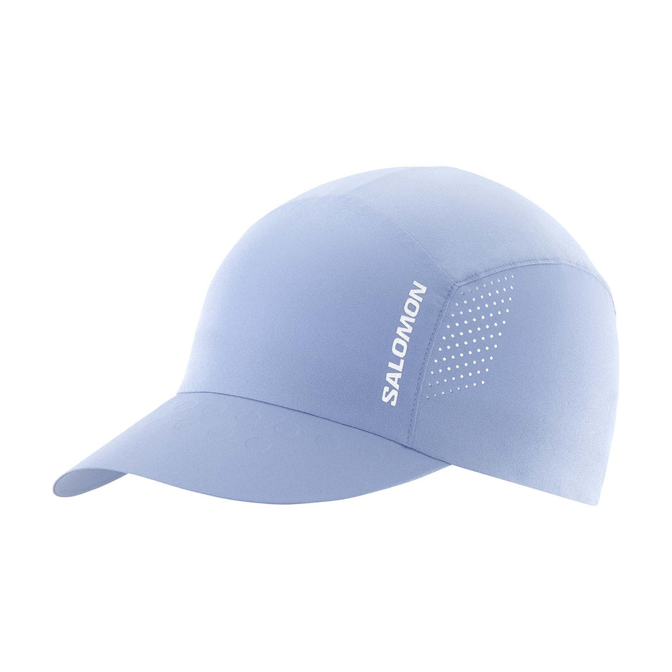 Front view of Salomon Unisex Cross Compact Running Cap in blue. (7777926774946)