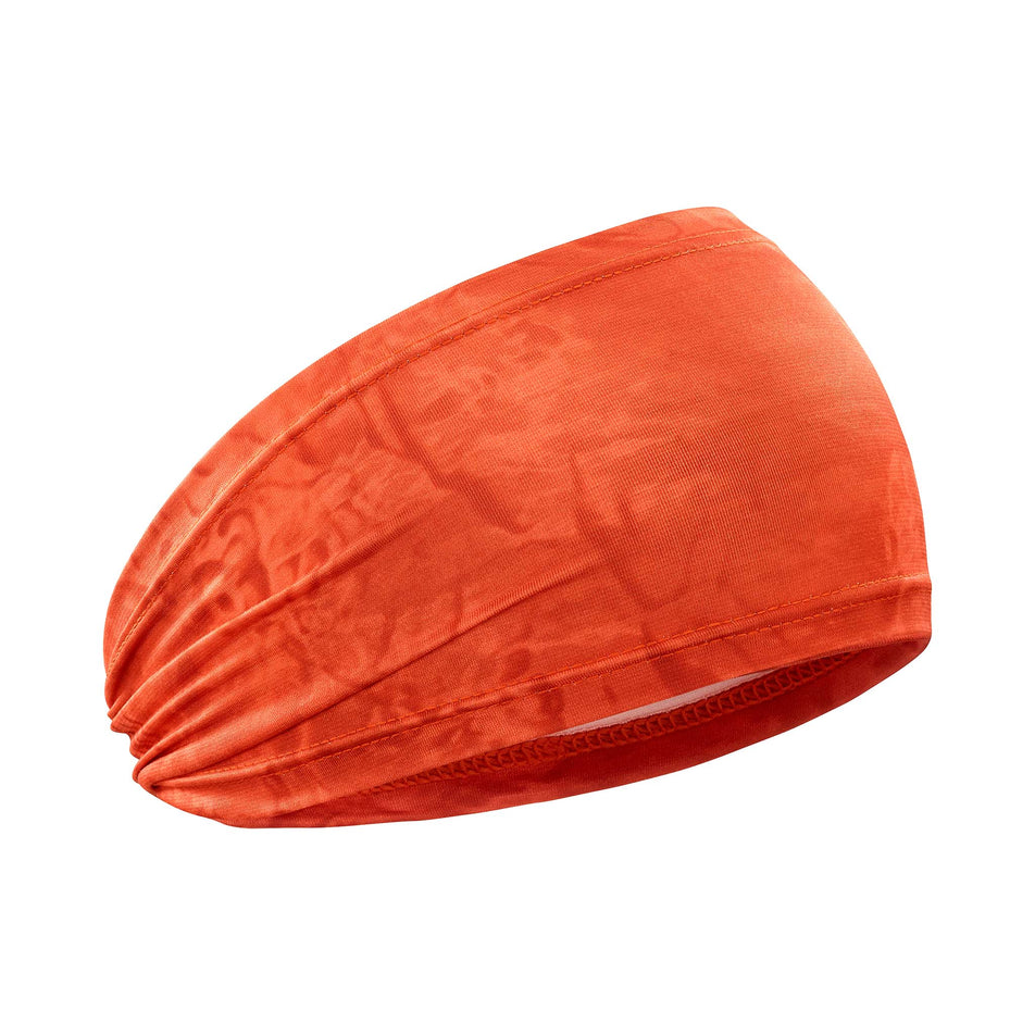 Front view of Salomon Unisex Sense Running Headband in orange. (7777688977570)