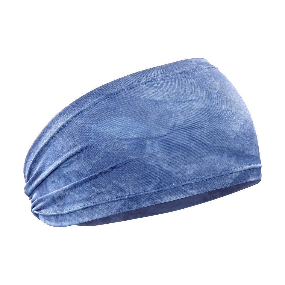 Front view of Salomon Unisex Sense Running Headband in blue. (7777695891618)