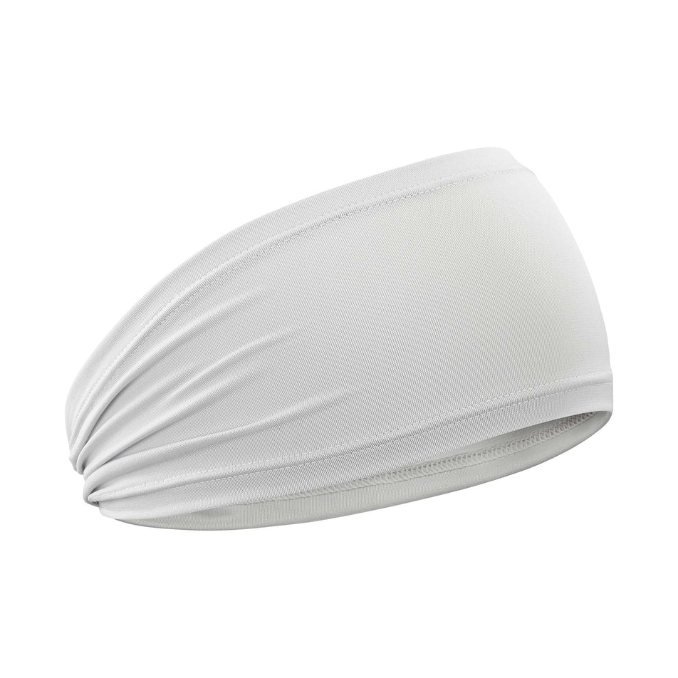 Front view of Salomon Unisex Sense Running Headband in white. (7777703166114)