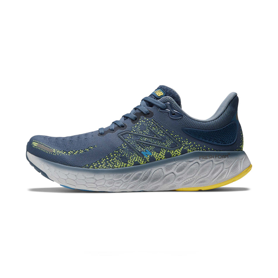 Right shoe medial view of New Balance Men's Fresh Foam 1080v12 Running Shoes in blue (7725349011618)