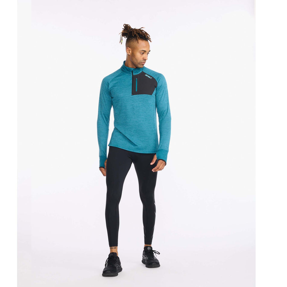 Front view of men's 2xu ignition 1/4 zip (7254437724322)