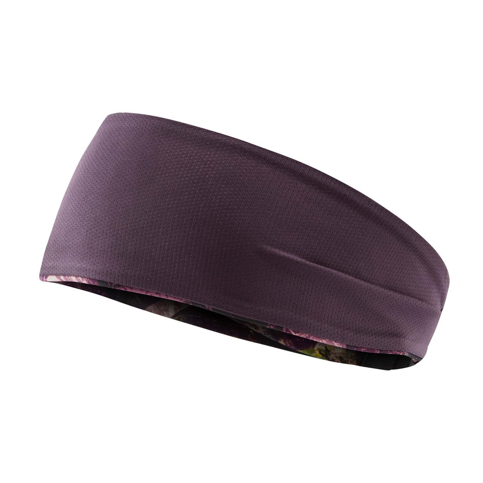 Reversed front view of Ronhill Unisex Reversible Contour Headband in purple. (7752324219042)