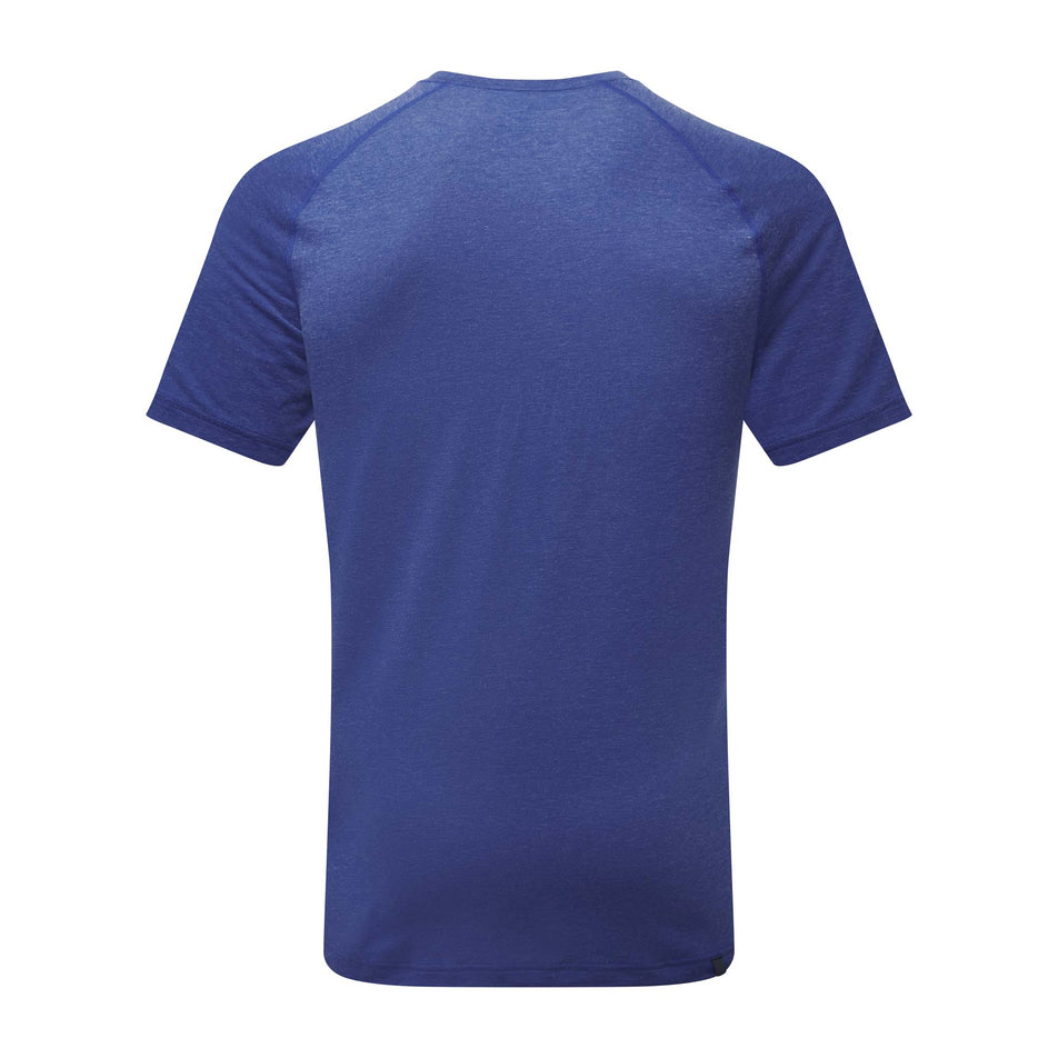 Back view of Ronhill Men's Life Tencel S/S Running Tee in blue. (7743535480994)