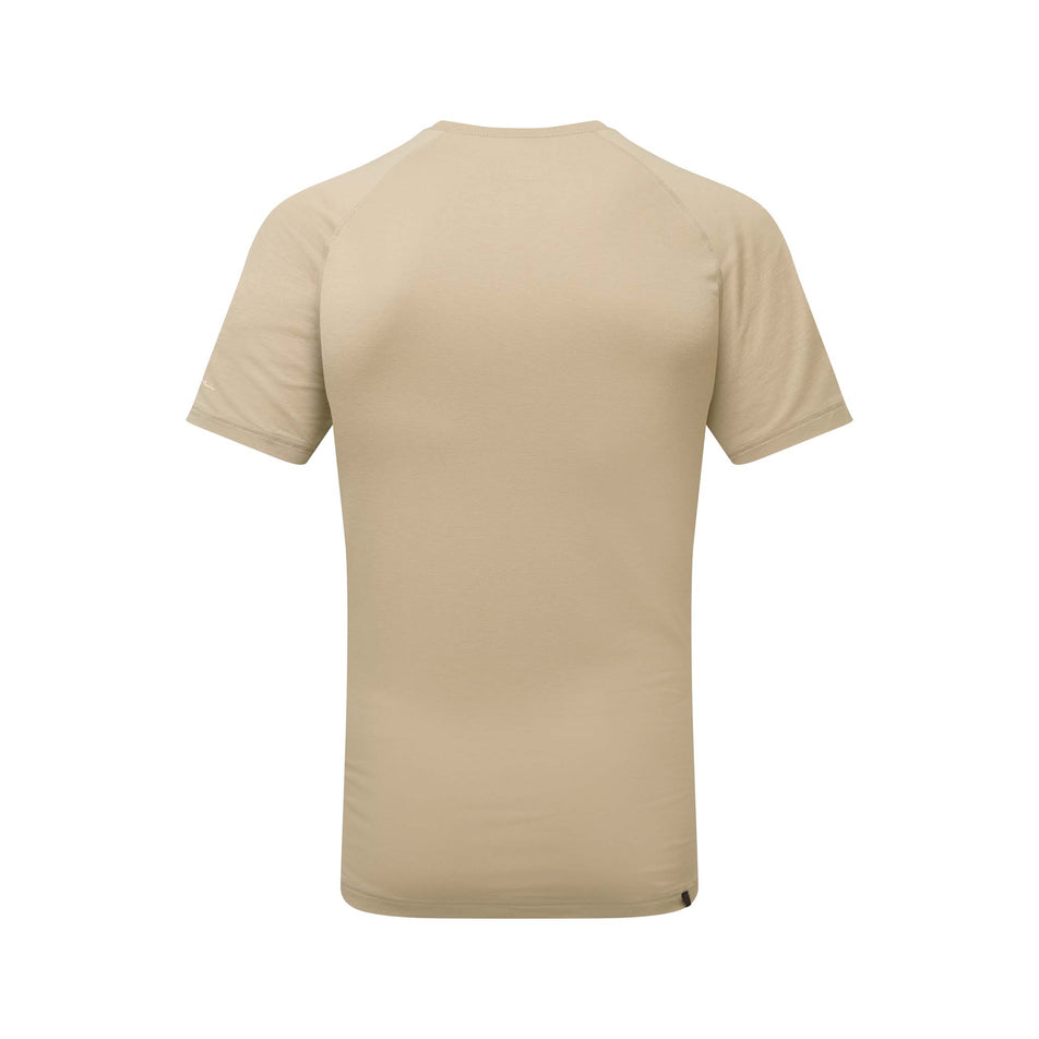 Back view of Ronhill Men's Life Tencel S/S Running Tee in brown. (7743625920674)