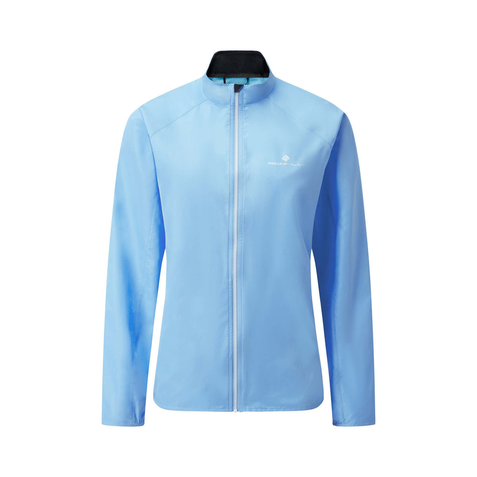 Front view of Ronhill Women's Core Running Jacket in blue. (7742635245730)