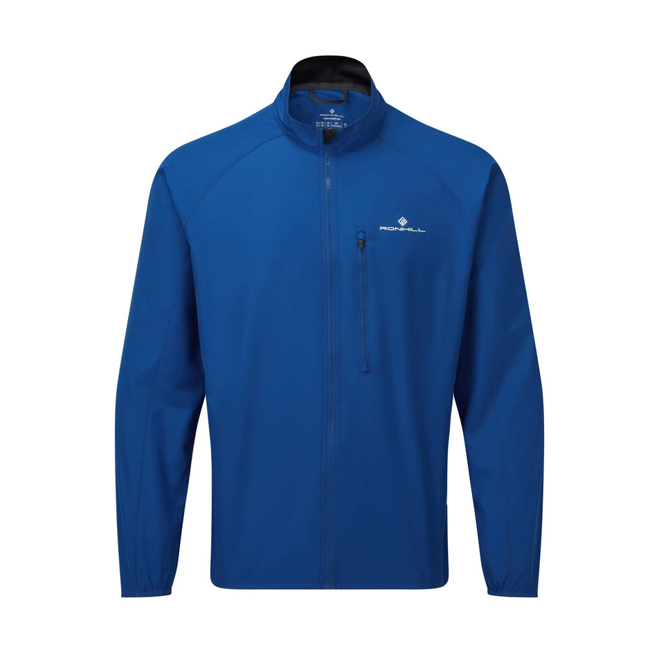 Front view of Ronhill Men's Core Running Jacket in blue (7573999976610)